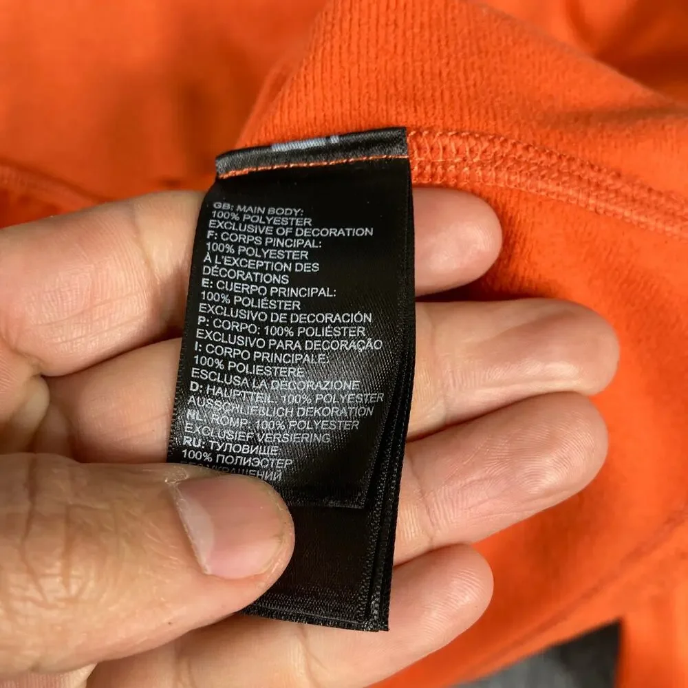 The North Face Quarter Zip Pullover Mens XL Orange Stretch Fleece‎ Athletic